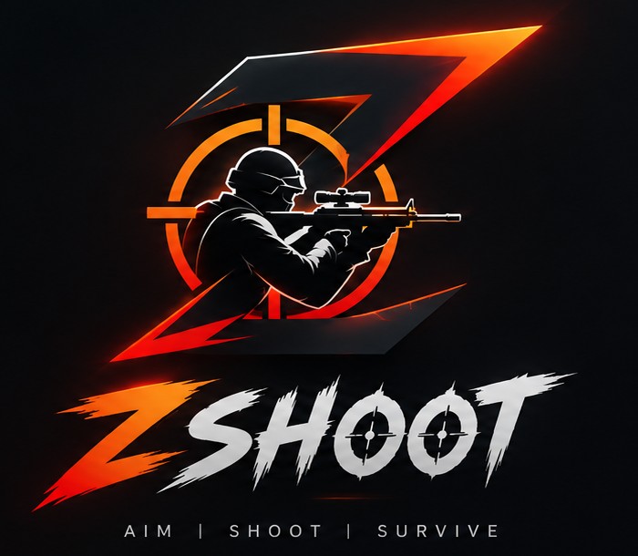 ZShoot logo: a soldier aiming a rifle inside a crosshair
